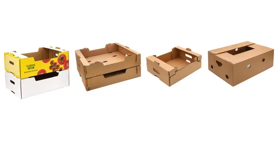 Caixa ondulada de papel para embalagem de vegetais e frutas de tamanho grande
